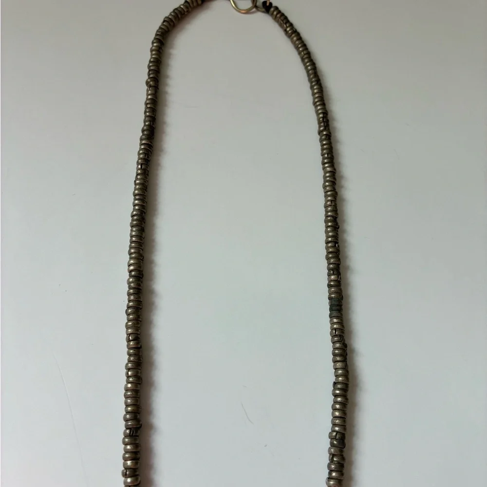 Vintage Artisan Bohemian Silver and Blue Pendant Necklace
